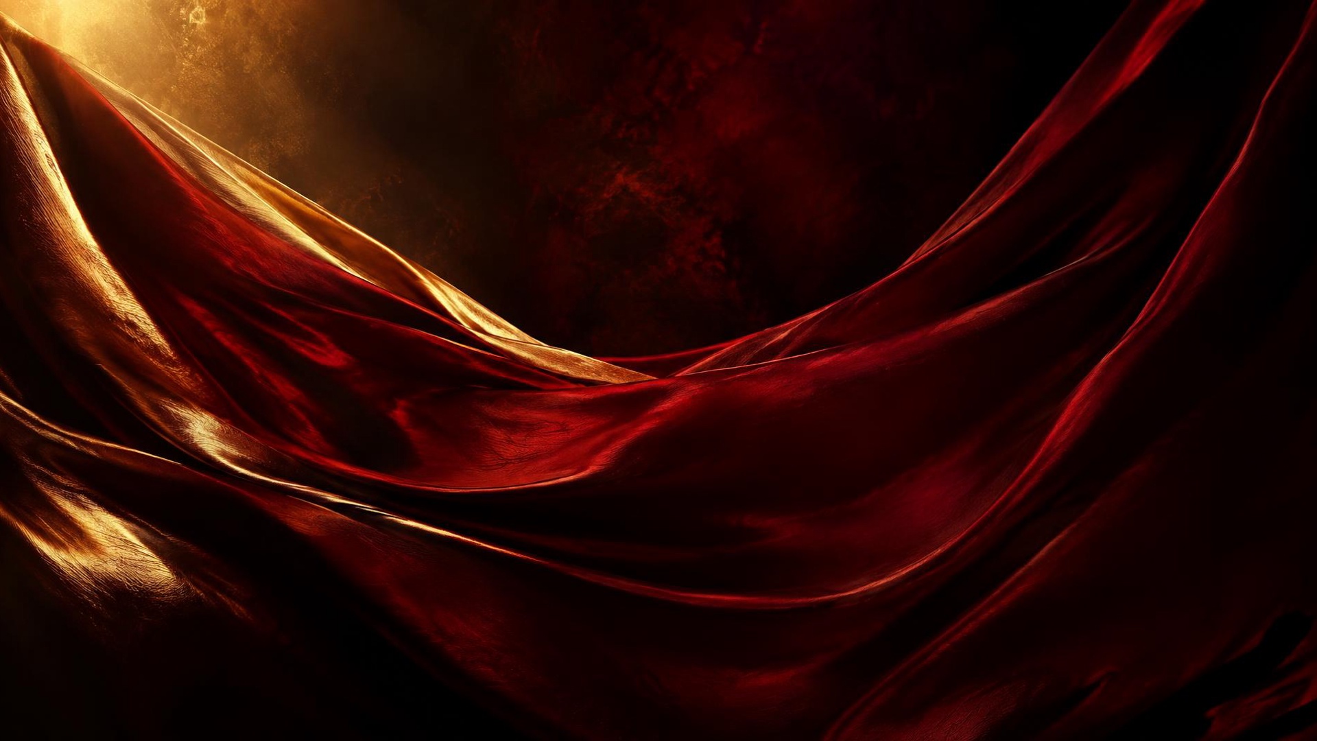 Flowing crimson silk backdrop