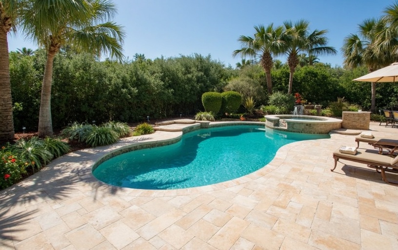 Travertine Pool Deck Cost in Florida
