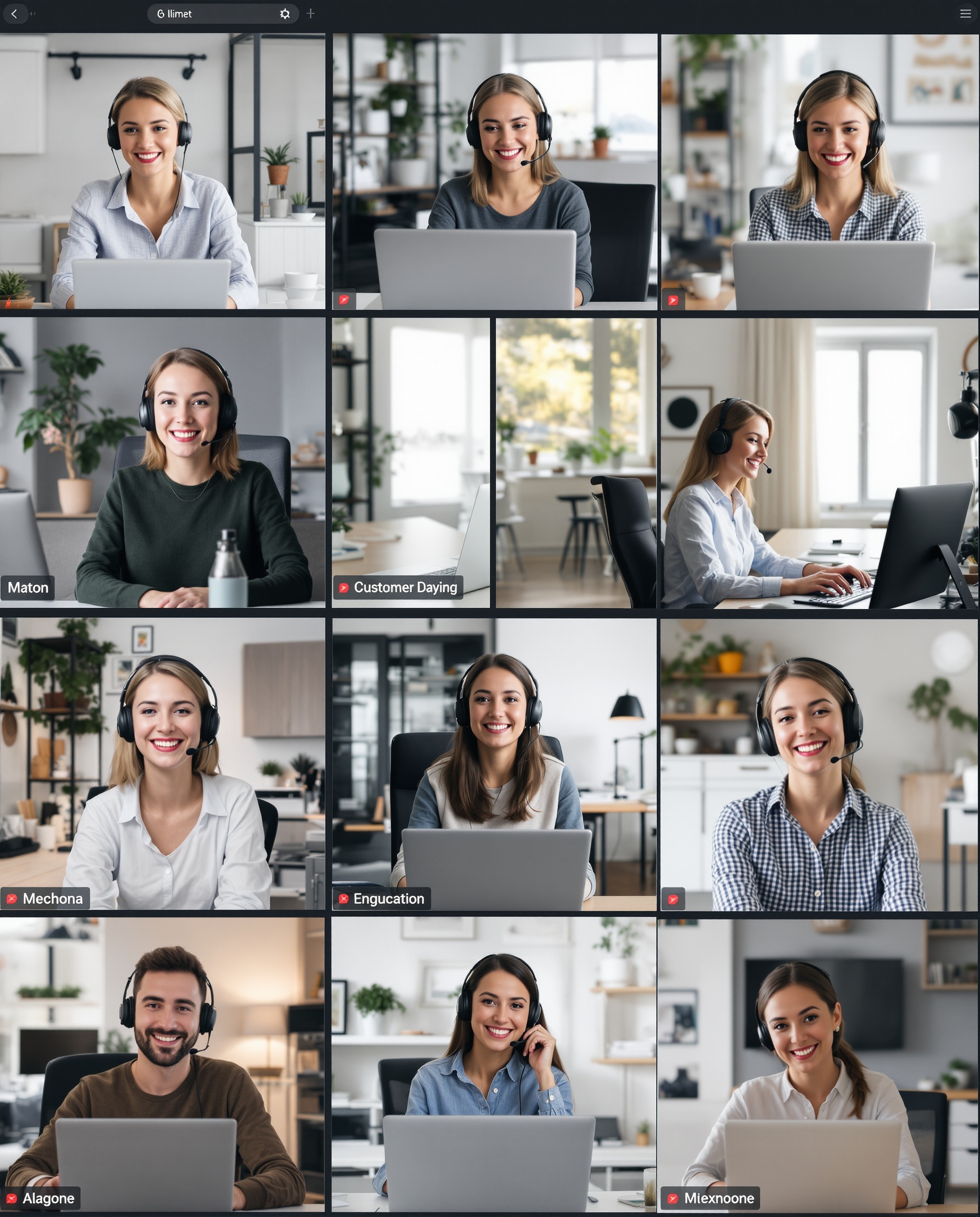 Remote customer service professionals