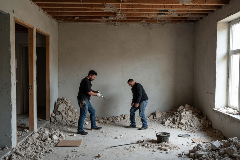 바닥재 및 벽체 철거 작업