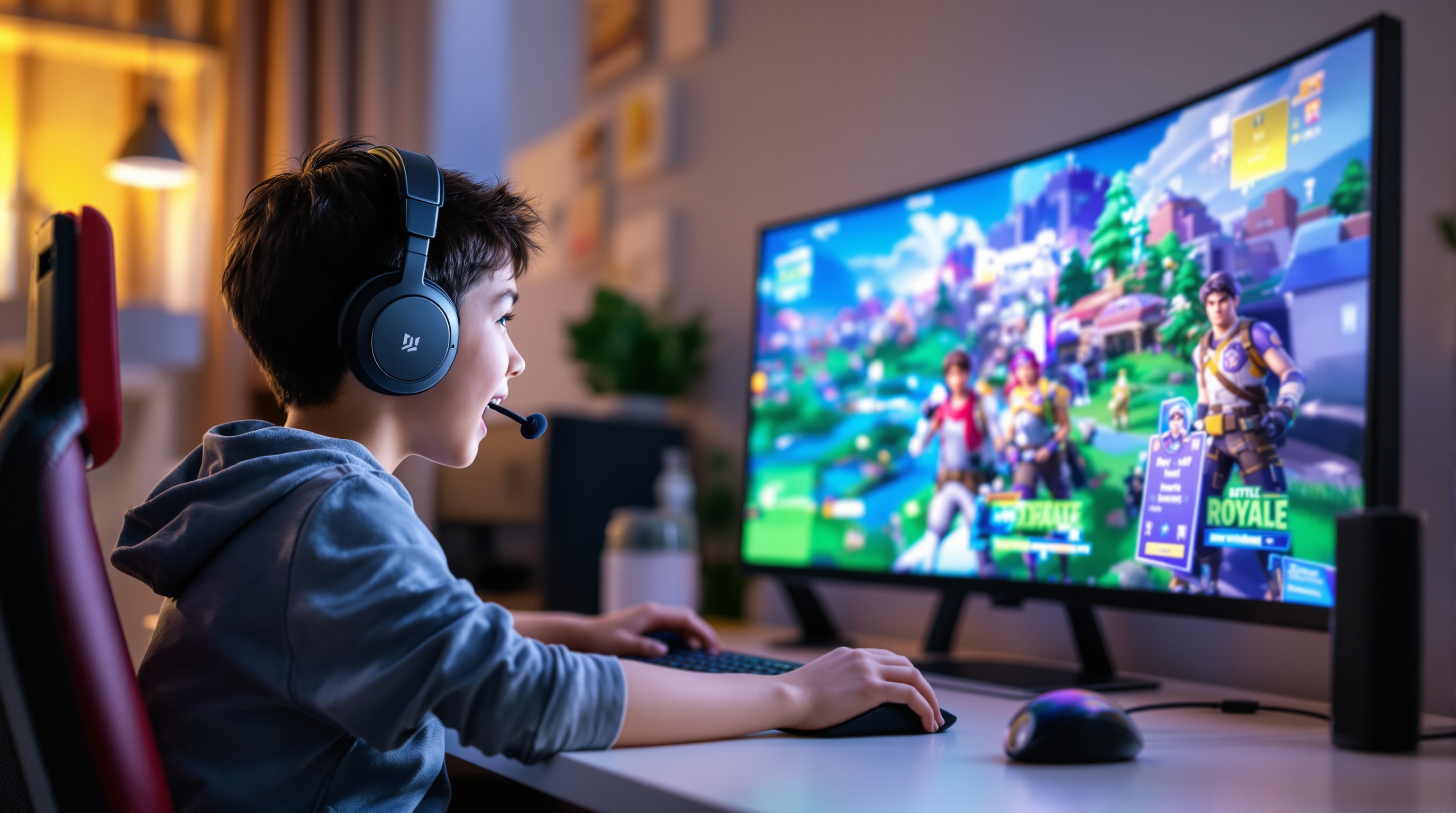 フォートナイトで英語を学ぶ小学生 eスピ!オンラインレッスン