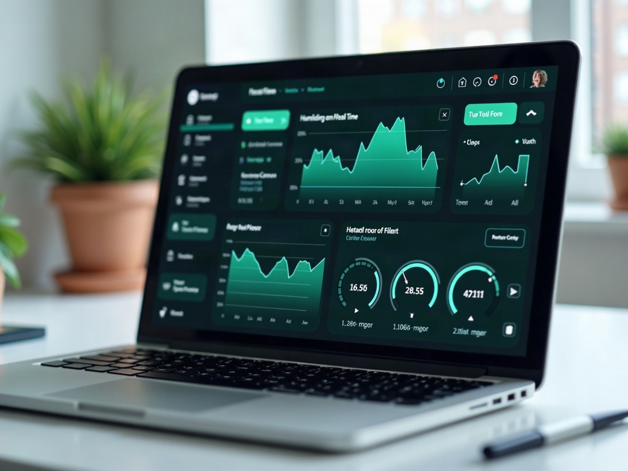 Dashboard de monitoramento IoT no notebook