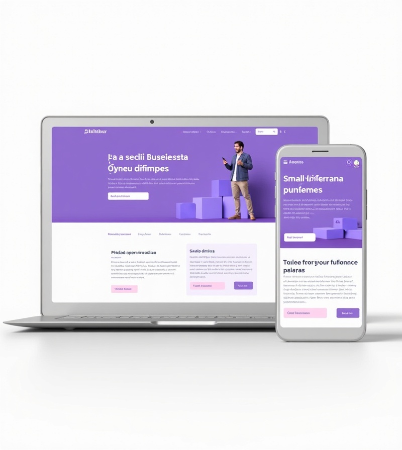 Mockup profesional de sitio web en laptop y móvil