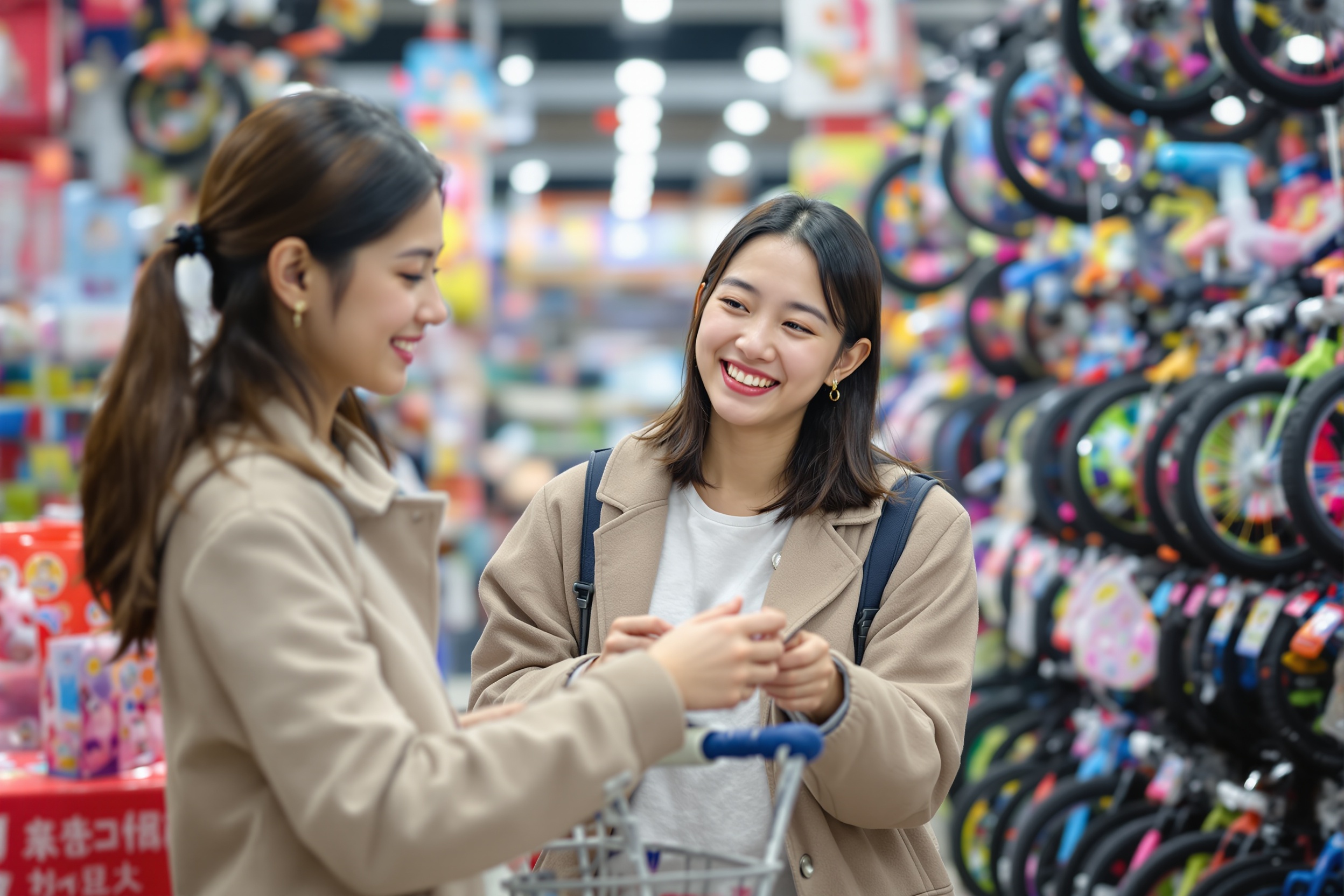 コスパを確認する日本人のママ