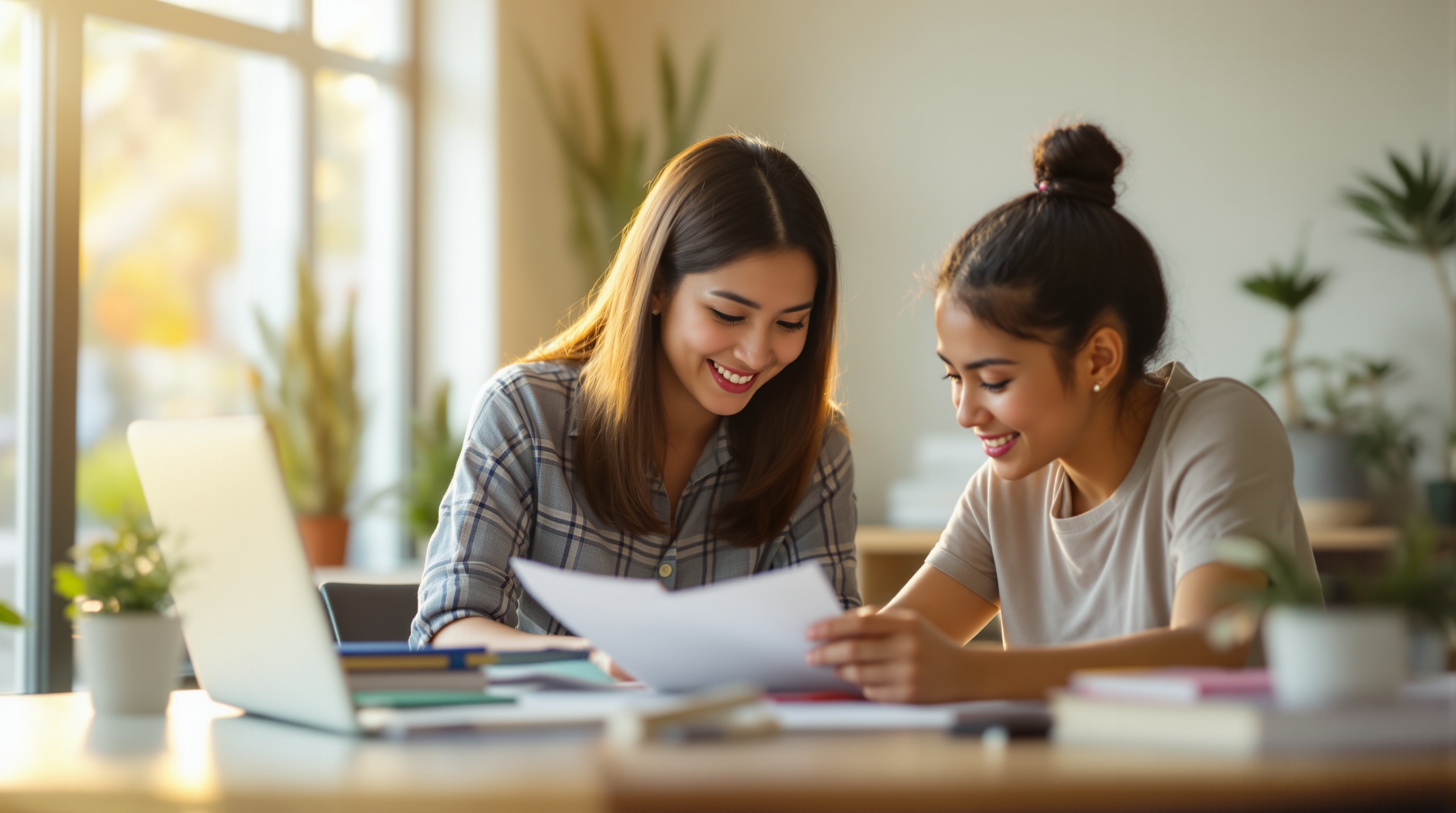 Educators working with students