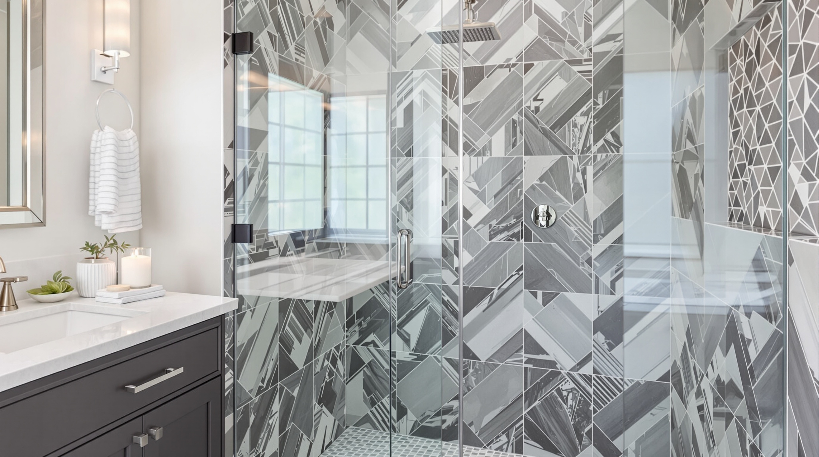 Expert bathroom tiling work by LK Tiling