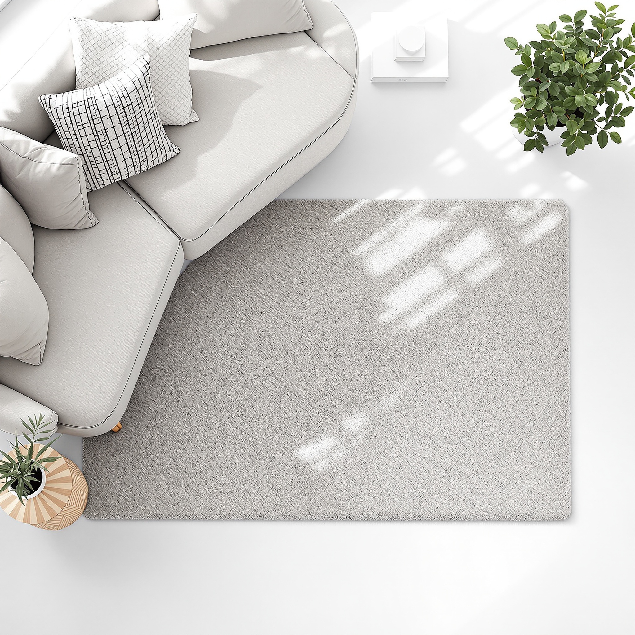 Ruggable Washable Rug – Solid Cream (5x7)