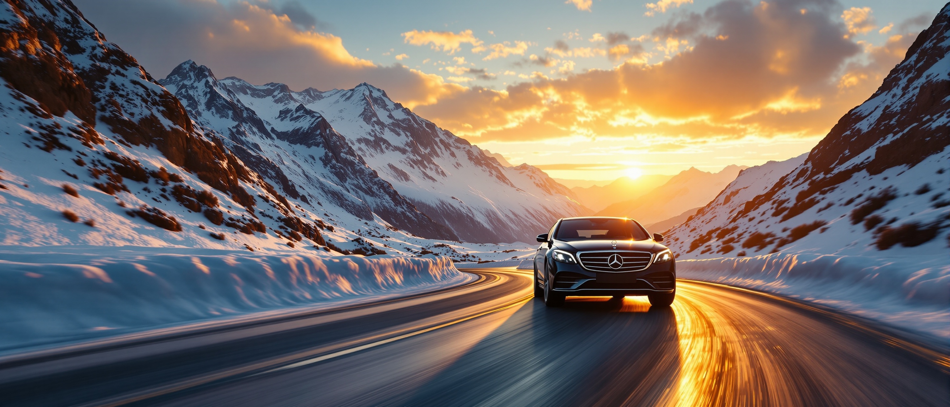 Mercedes premium avec vue panoramique Alpes - Réserver chauffeur privé