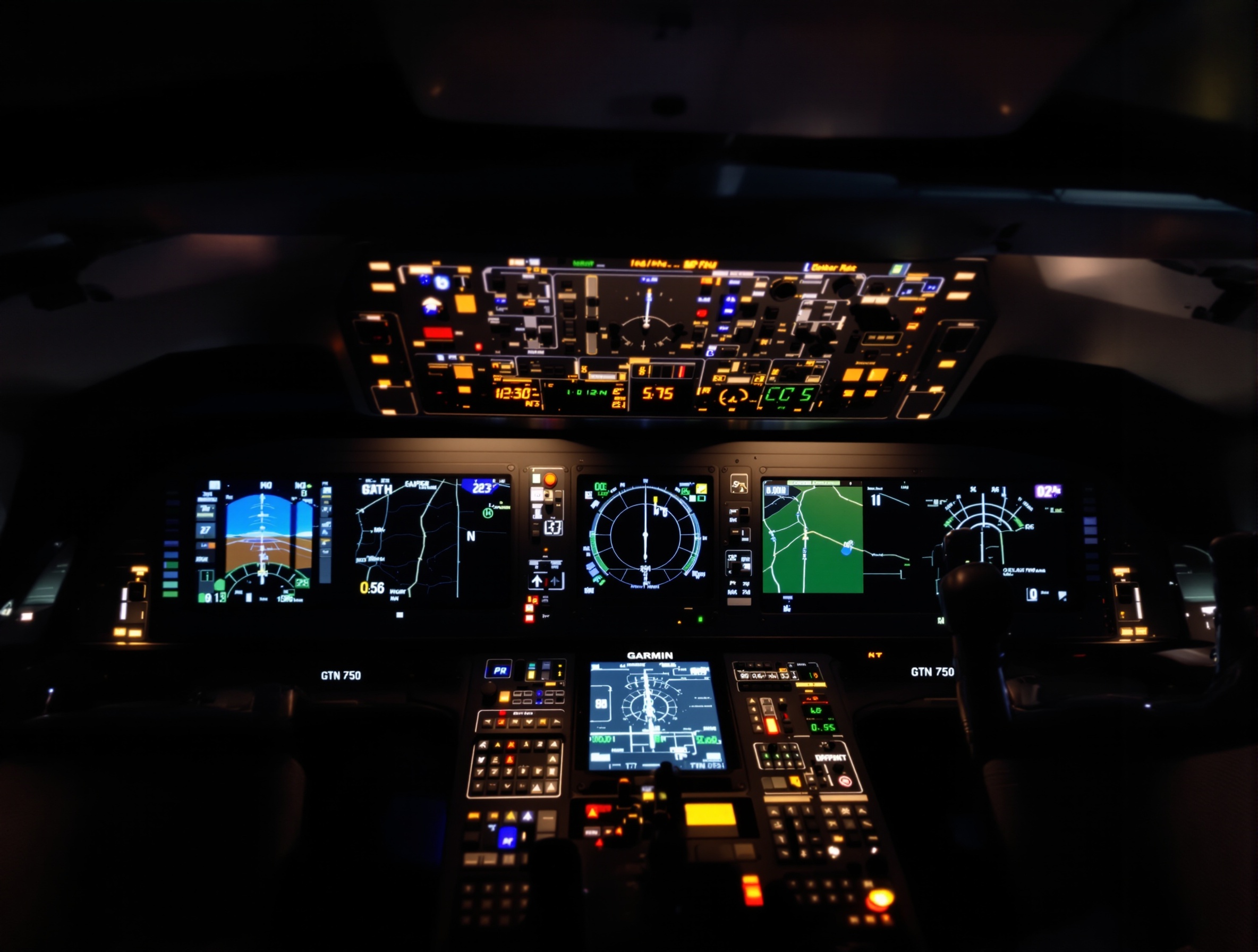 Garmin avionics suite in N500GM cockpit