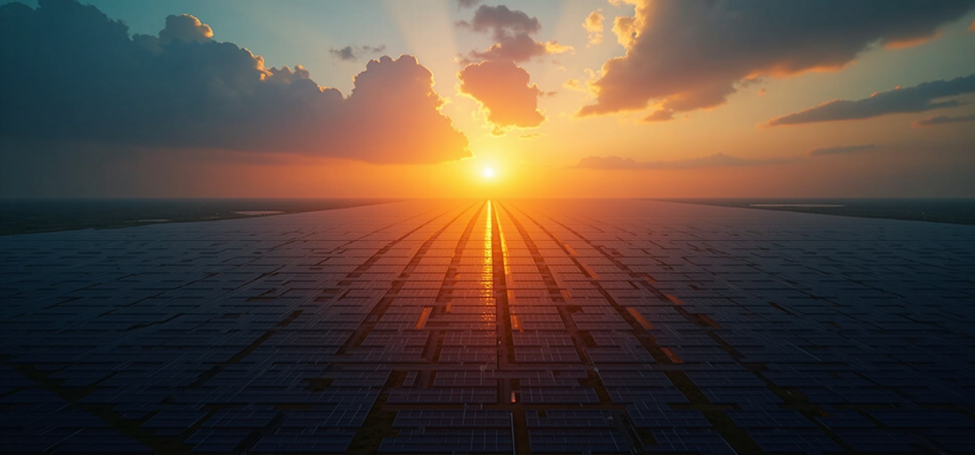 Solar farm aerial view