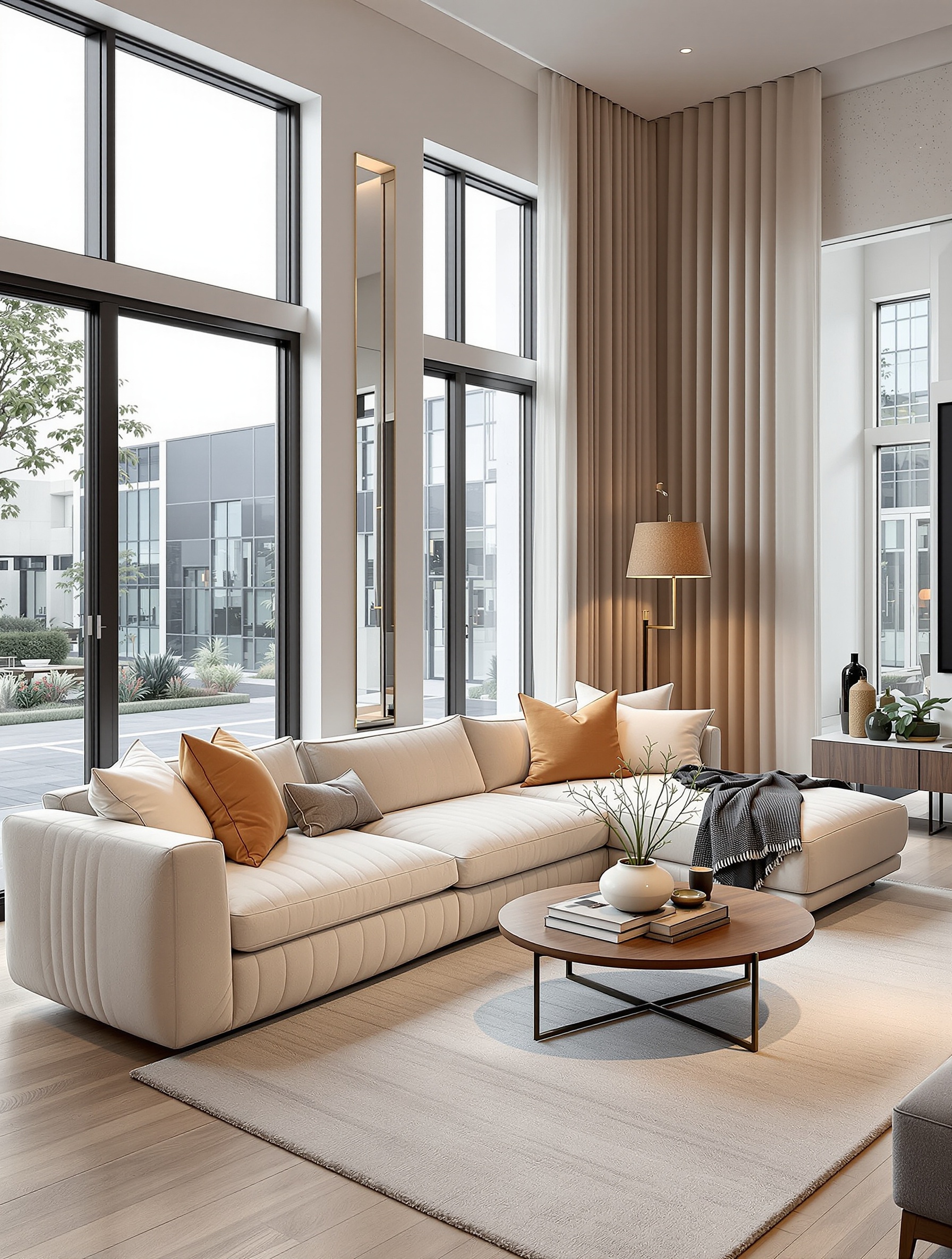 Meridian Sectional in Ivory - modern furniture Las Vegas