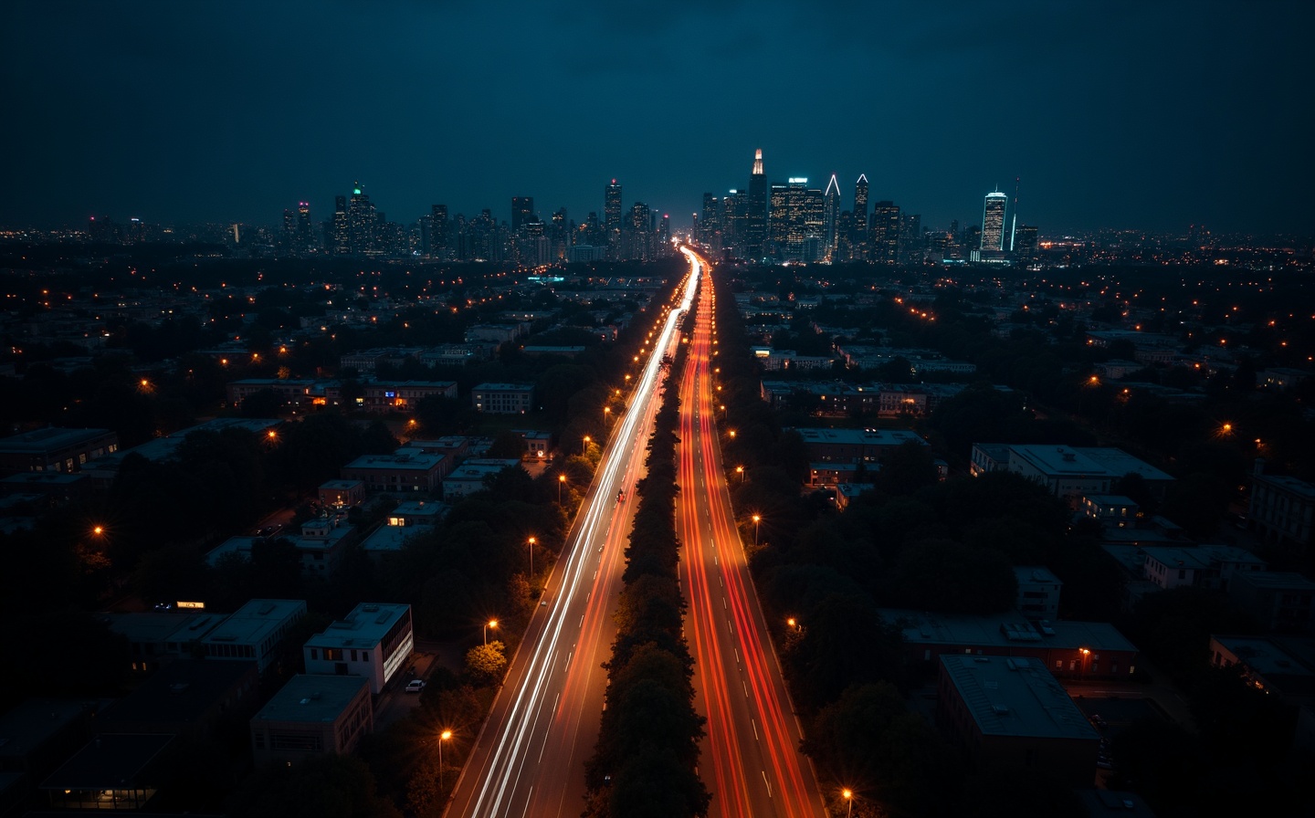 City infrastructure aerial view