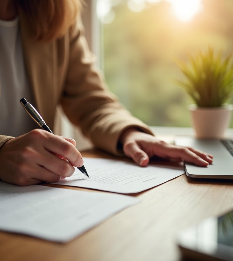 Volunteer writing a heartfelt letter