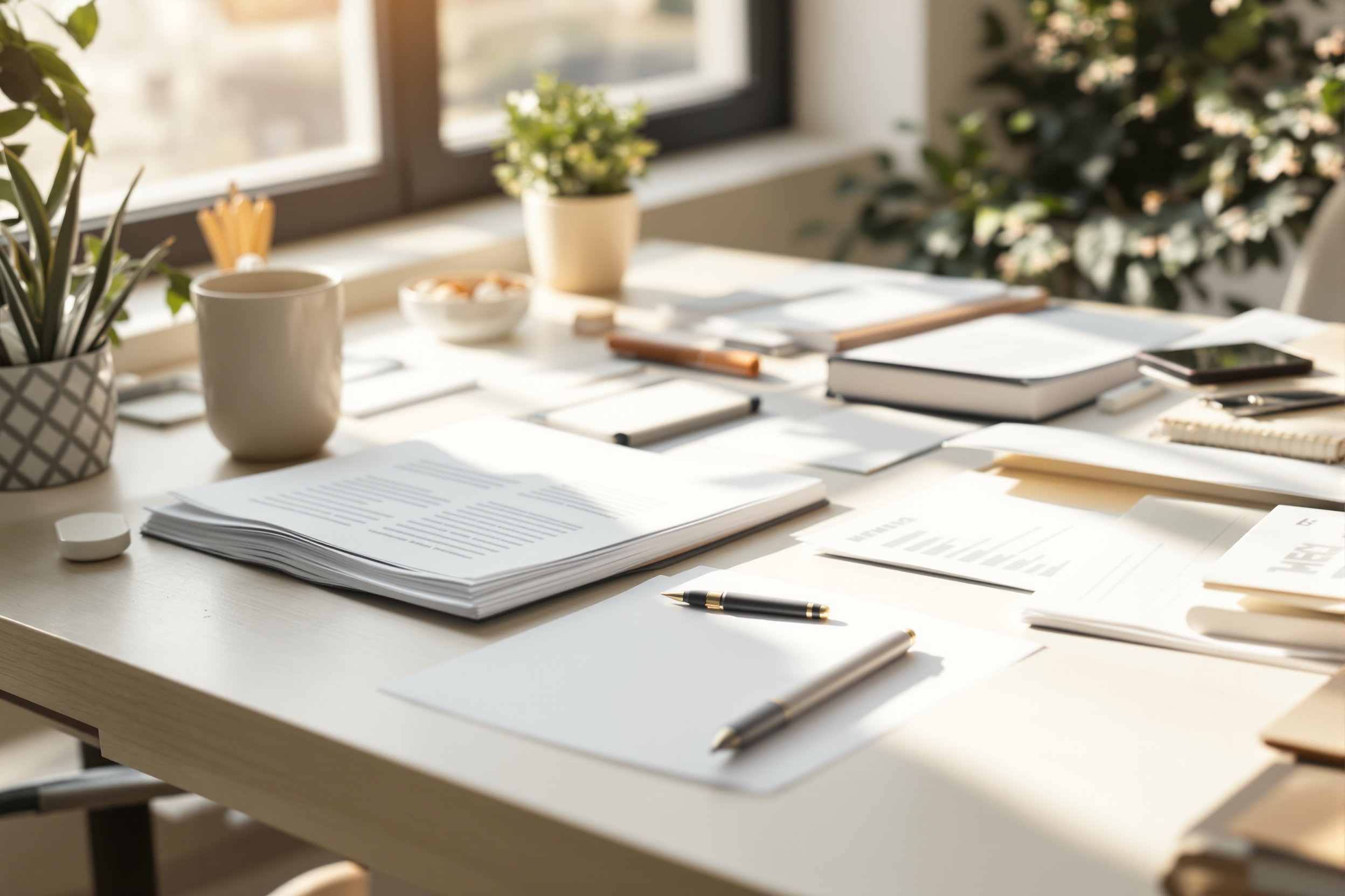 Calm professional document workspace