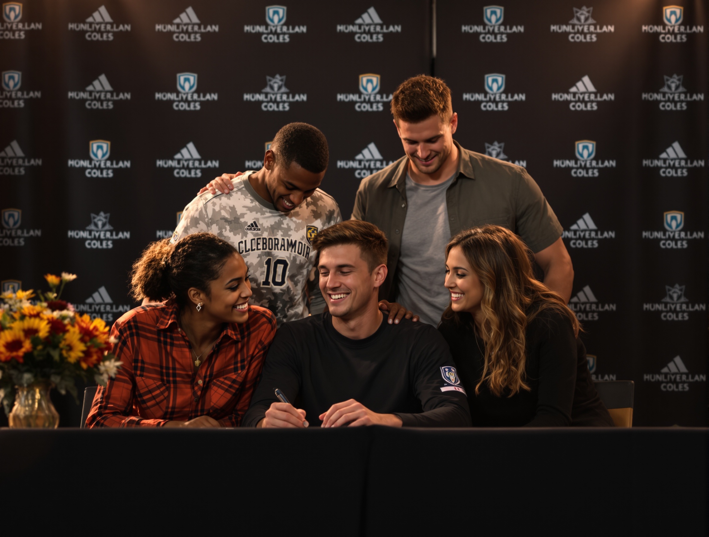 College soccer scholarship signing celebration