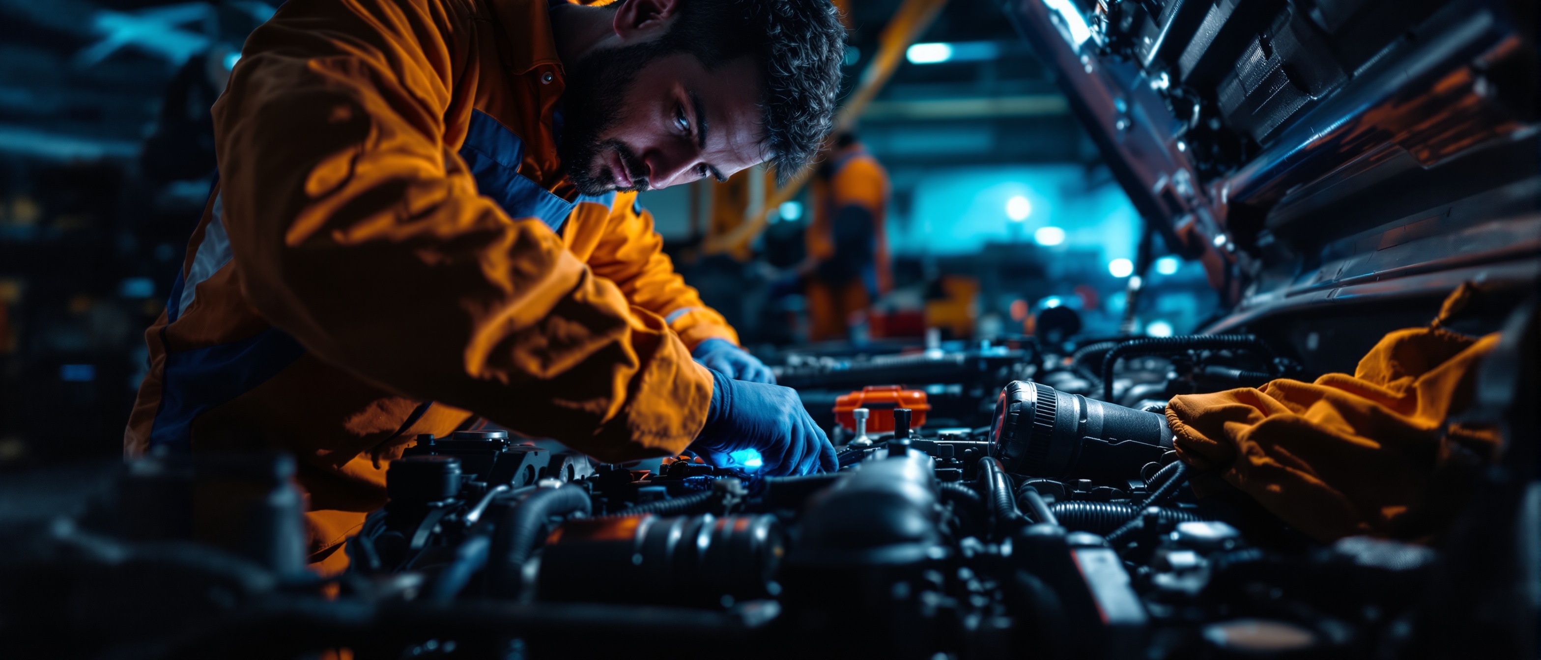 Onsite Auto Maintenance certified technician performing fleet preventative maintenance