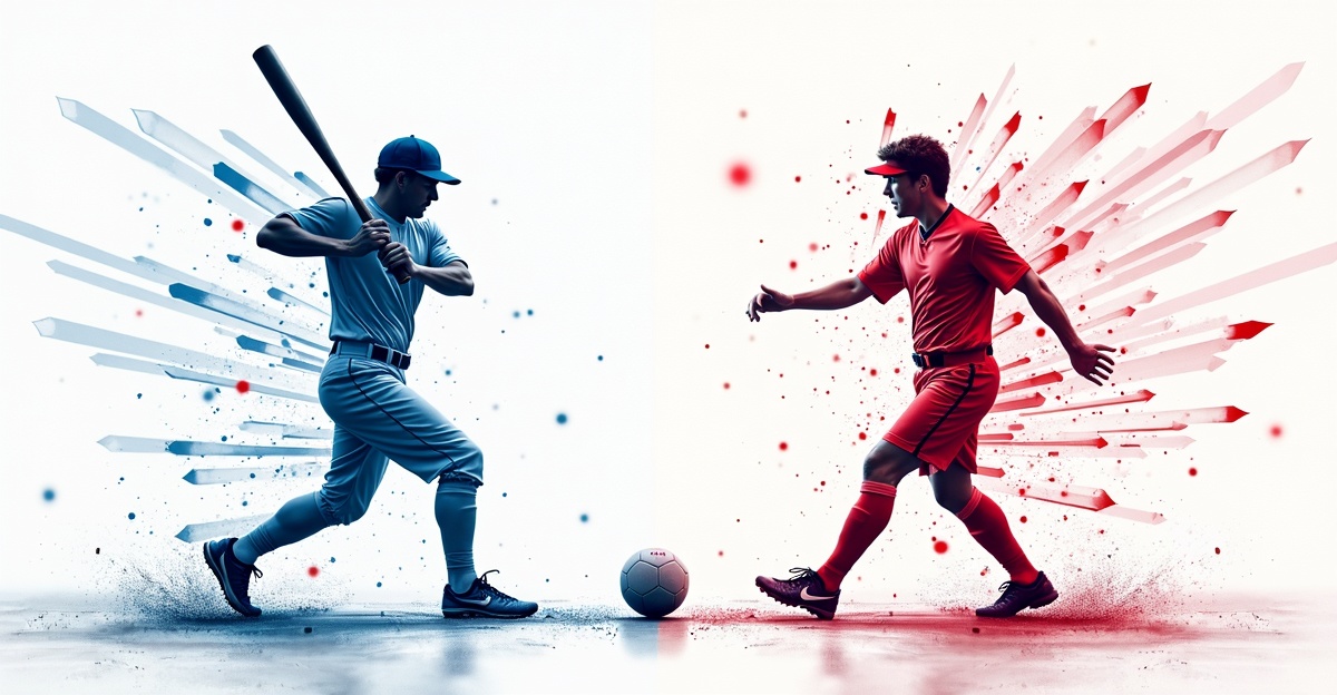 静的な野球と動的なサッカーの競技特性の比較