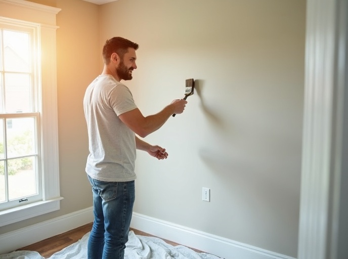 Professional painter at work