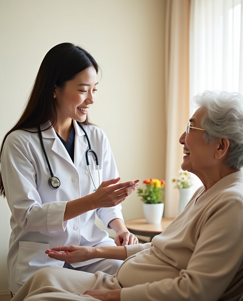 スタッフと利用者様の温かい会話