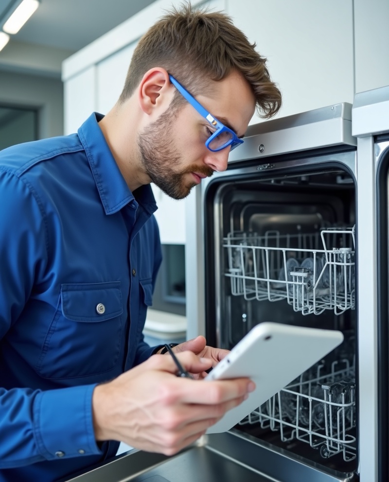 Professional technician repairing appliances