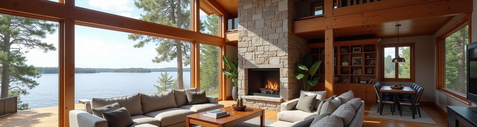 Lakehouse vacation oasis interior design