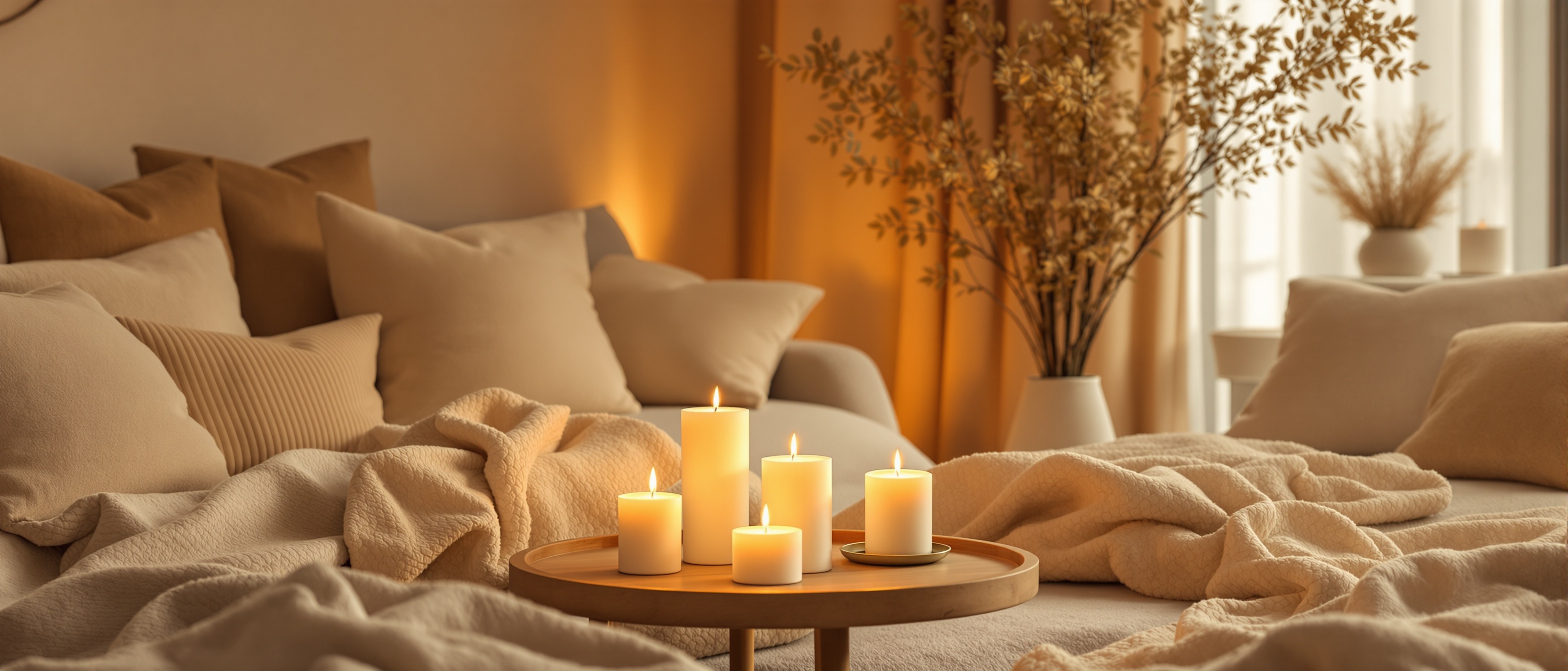 Ambiente cálido con velas