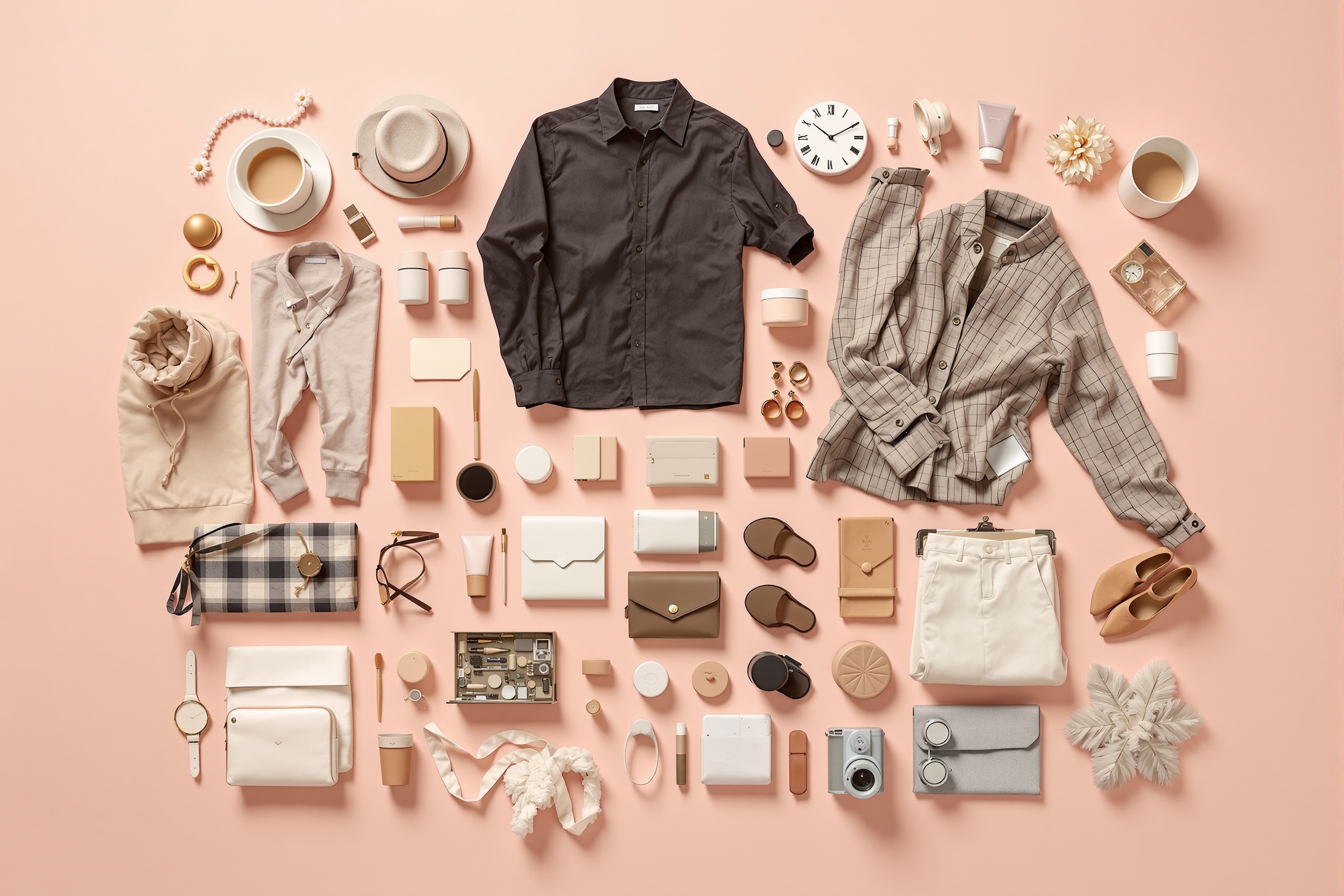 Fashion products flat lay