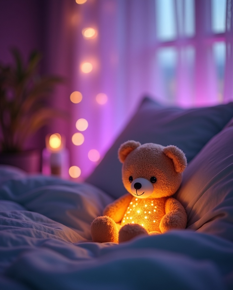 Une chambre douce illuminée par LumiNours