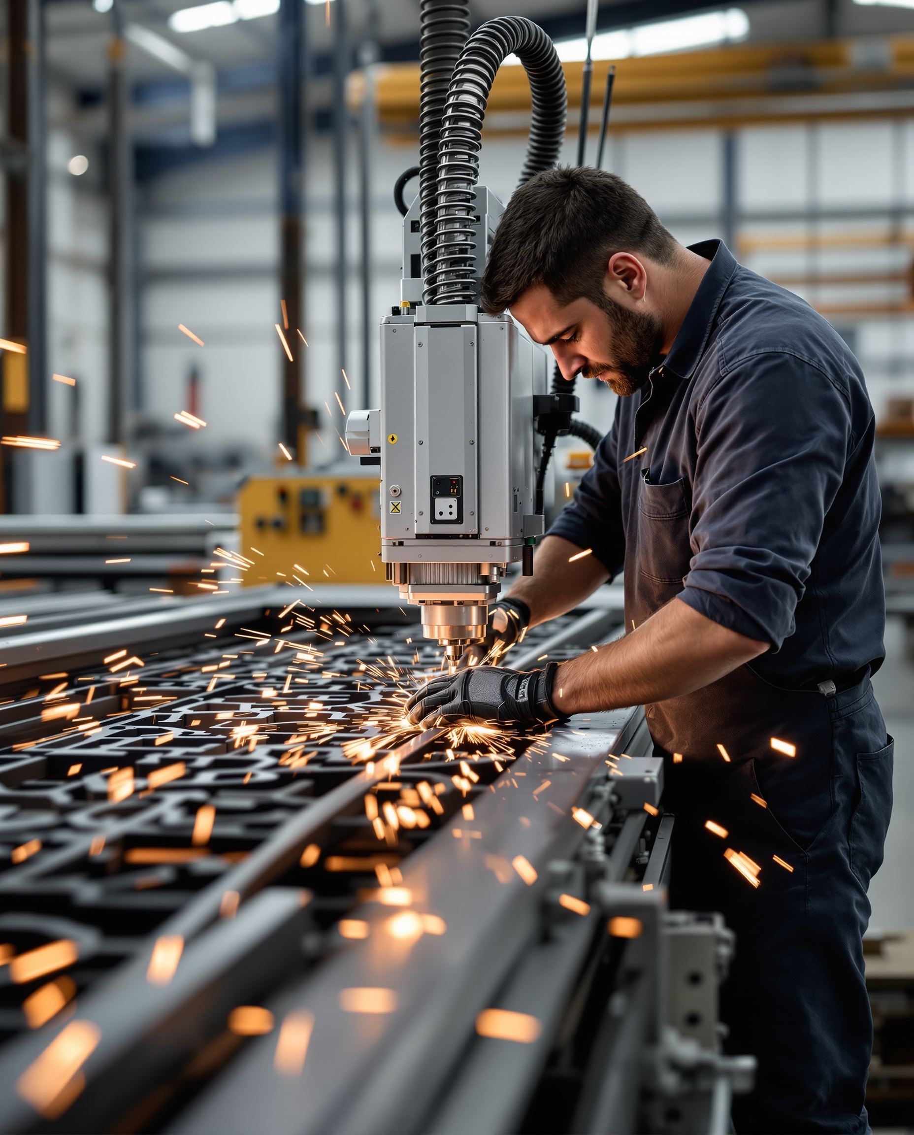 Laserové řezání kovových panelů