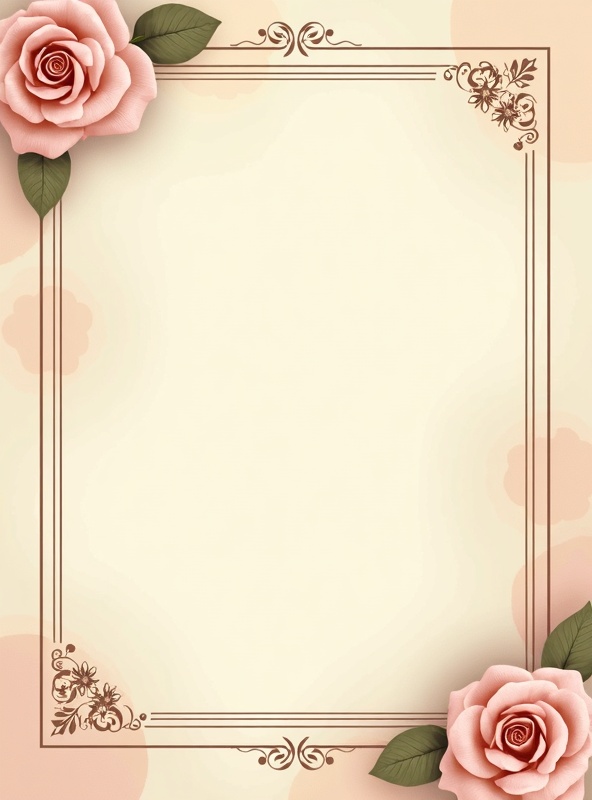Elegant Rose memorial template - Timeless design with rose border and classic typography
