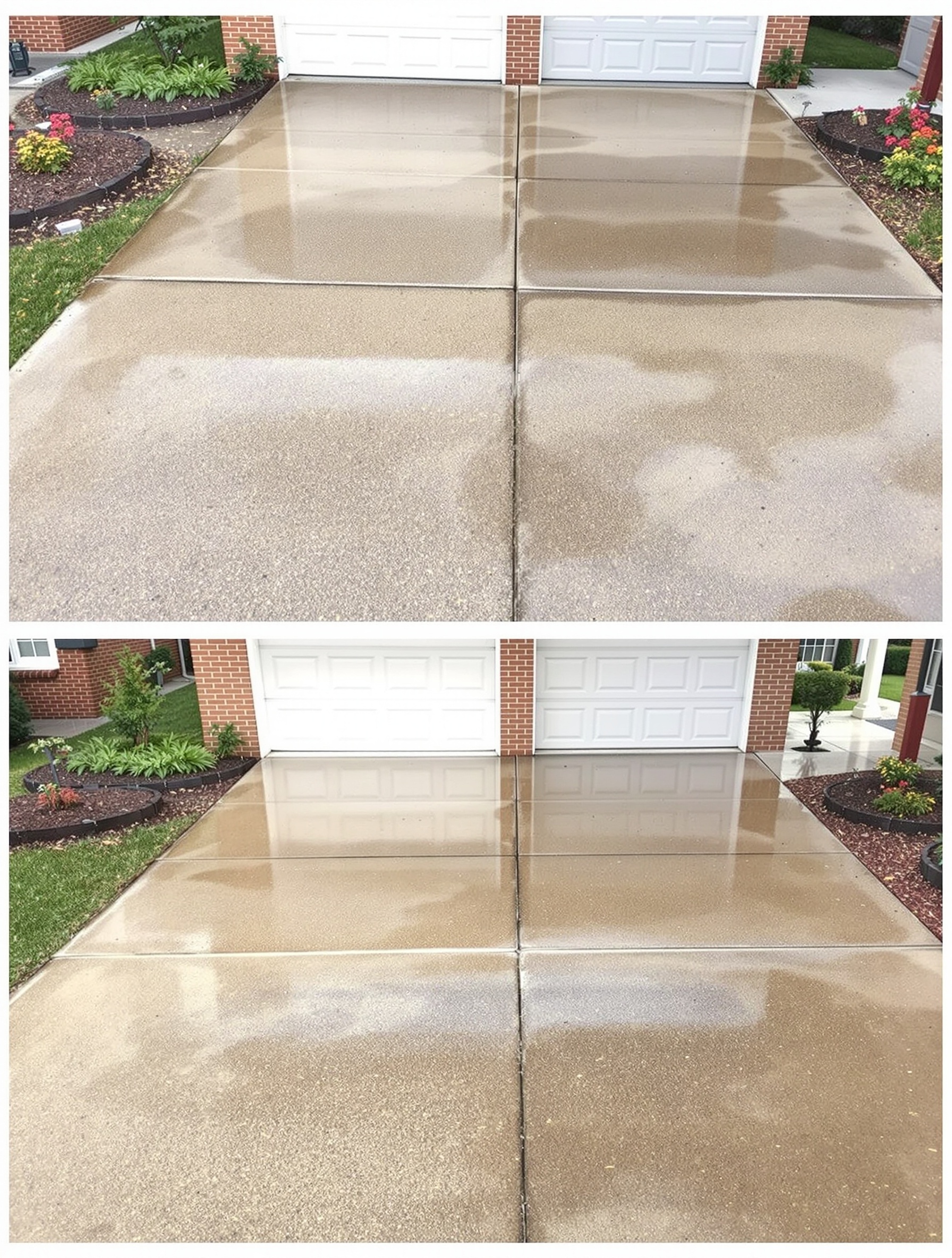 Hydraulic Oil Stain Removal Before and After