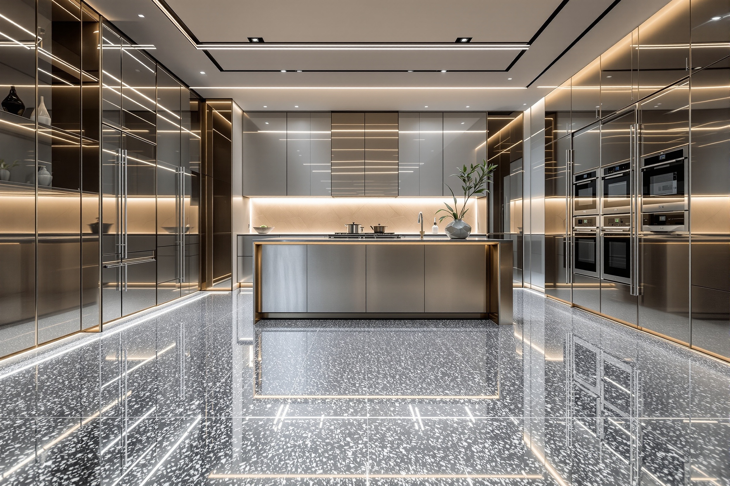 Modern Kitchen Metallic Epoxy