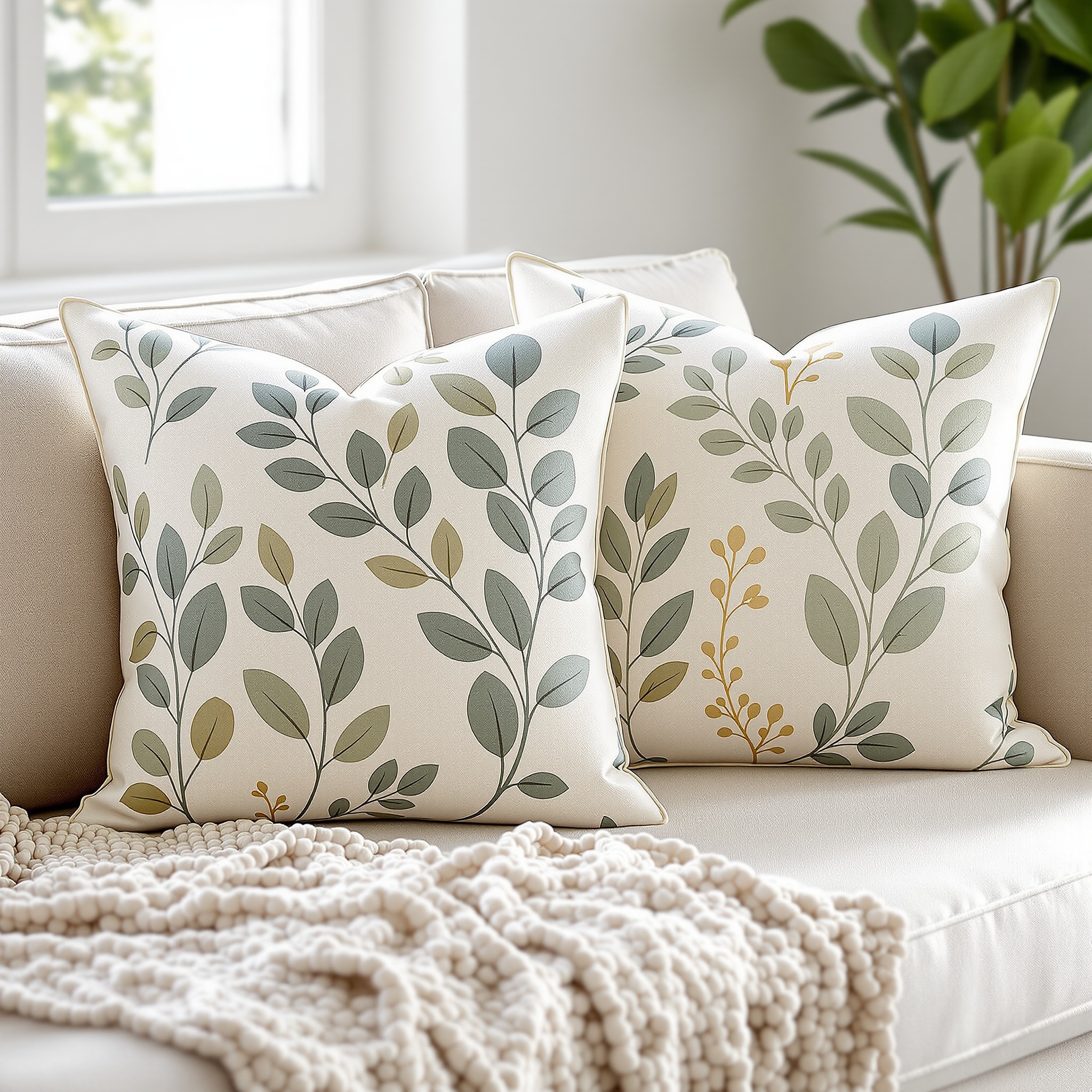 Softline Home Fashions Spring Floral Throw Pillow Covers – Set of 4