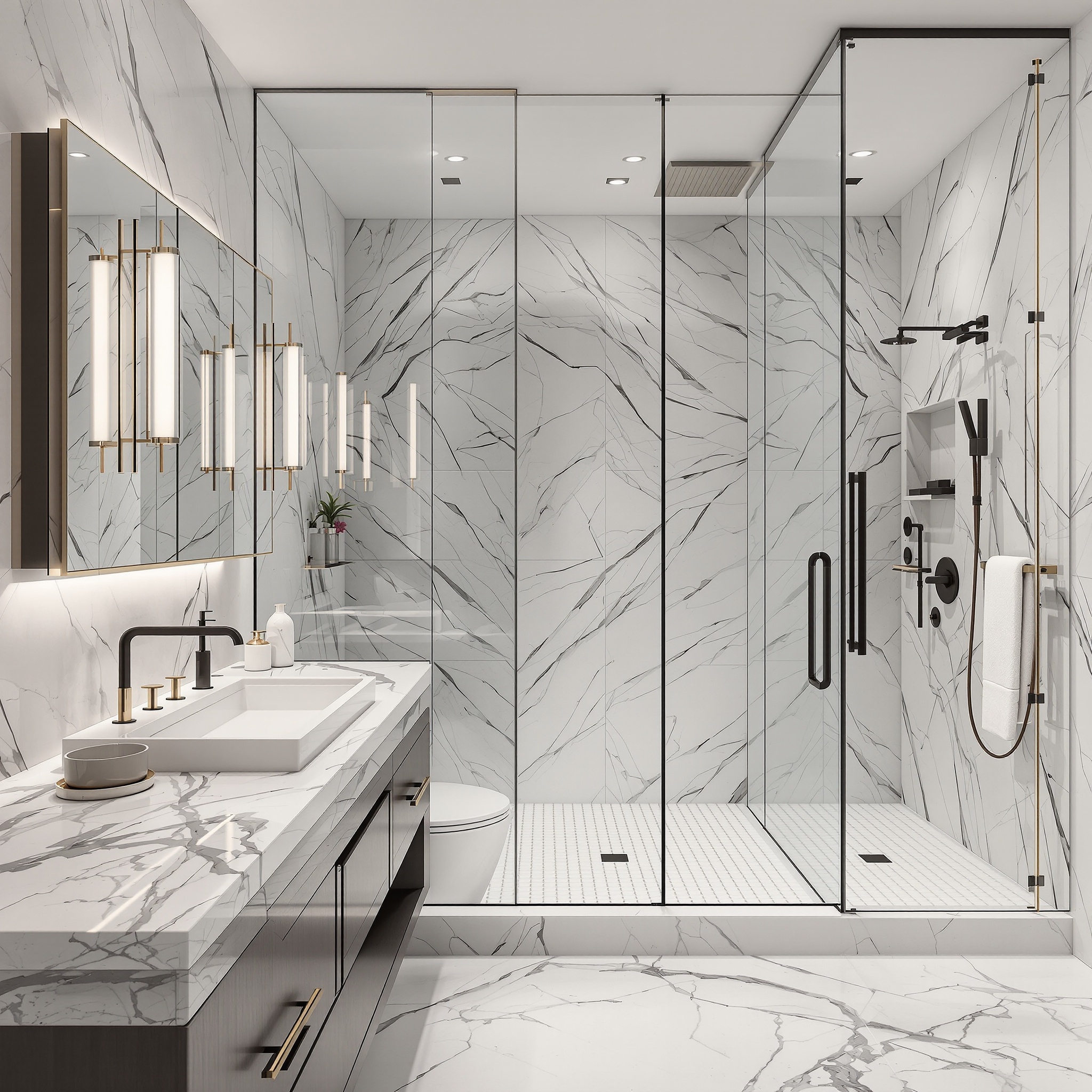 Modern Master Bathroom - Best Call Restoration remodeling project in Winter Garden FL