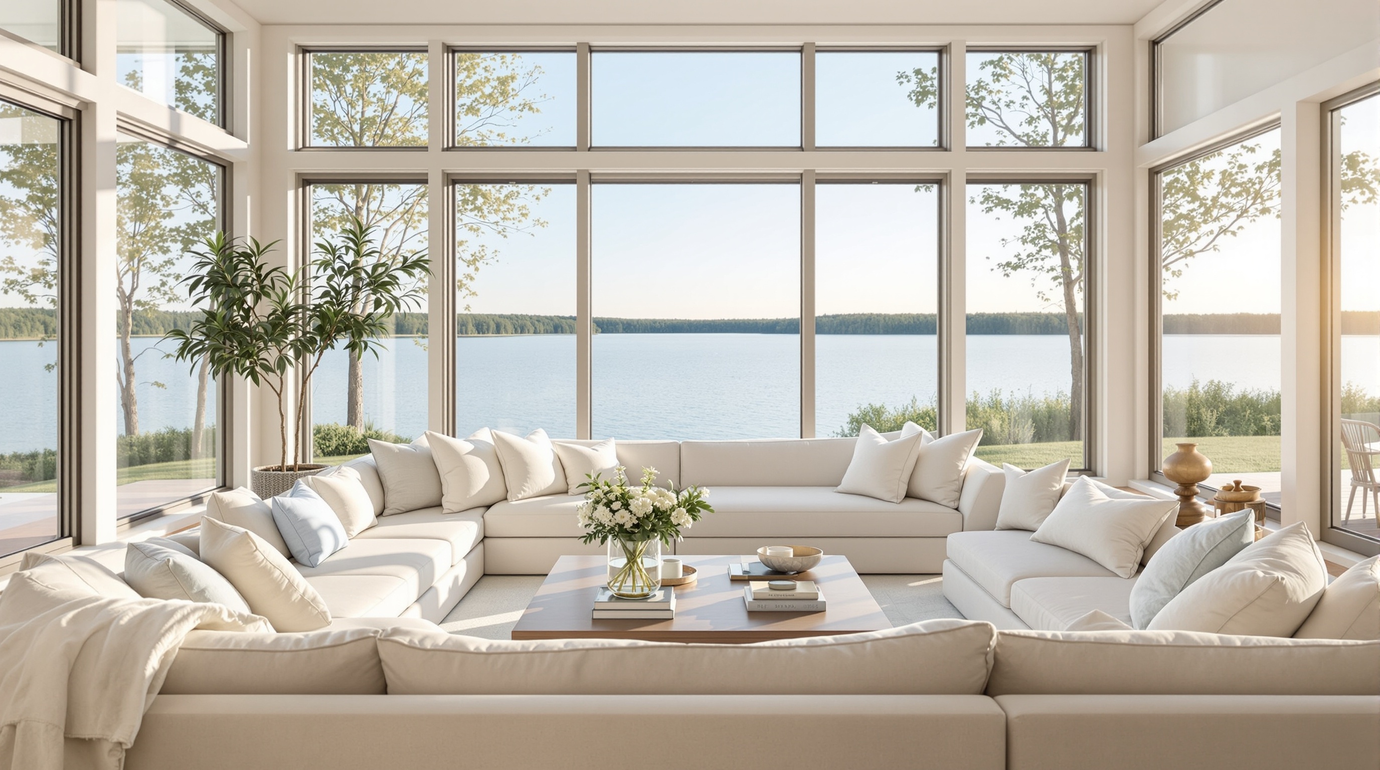 Luxury lake home interior