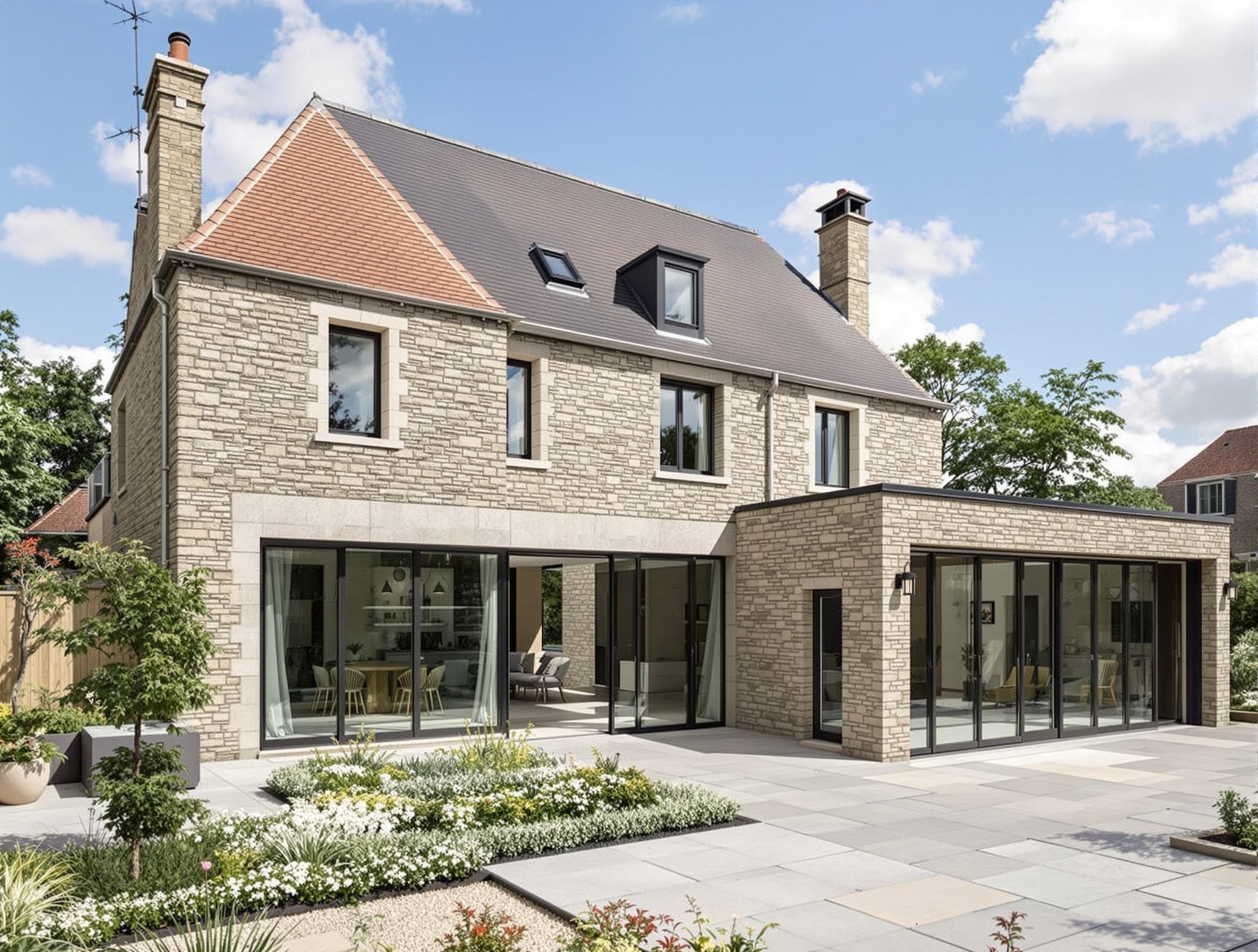 Extension Maison Contemporaine – Groupe CIDF maçonnerie Yvelines Extension Maison Contemporaine – maçonnerie Versailles (78)