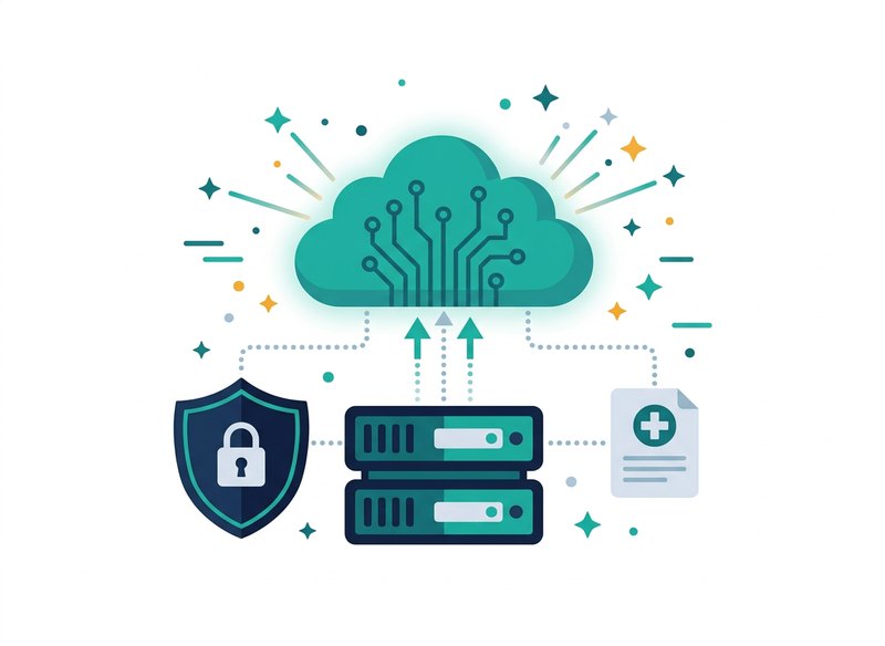 Cloud, Security & Healthcare IT illustration