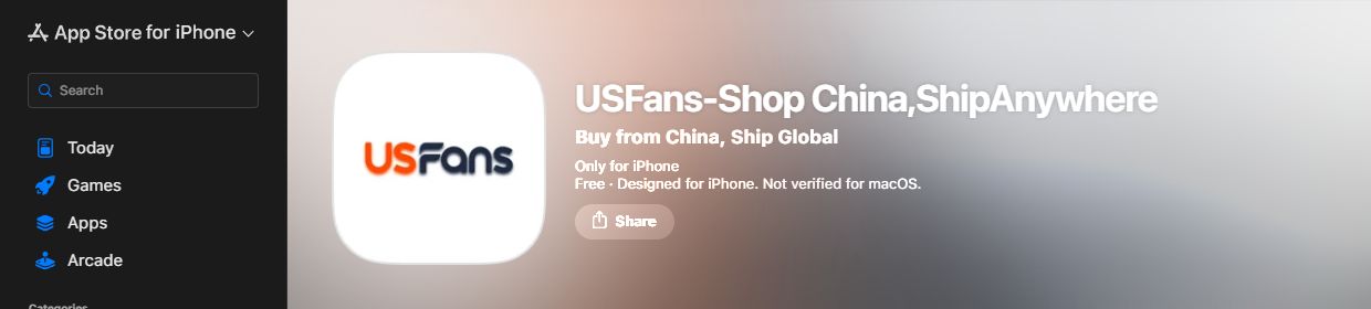 USFans iPhone application title and brand in the US Apple storefront