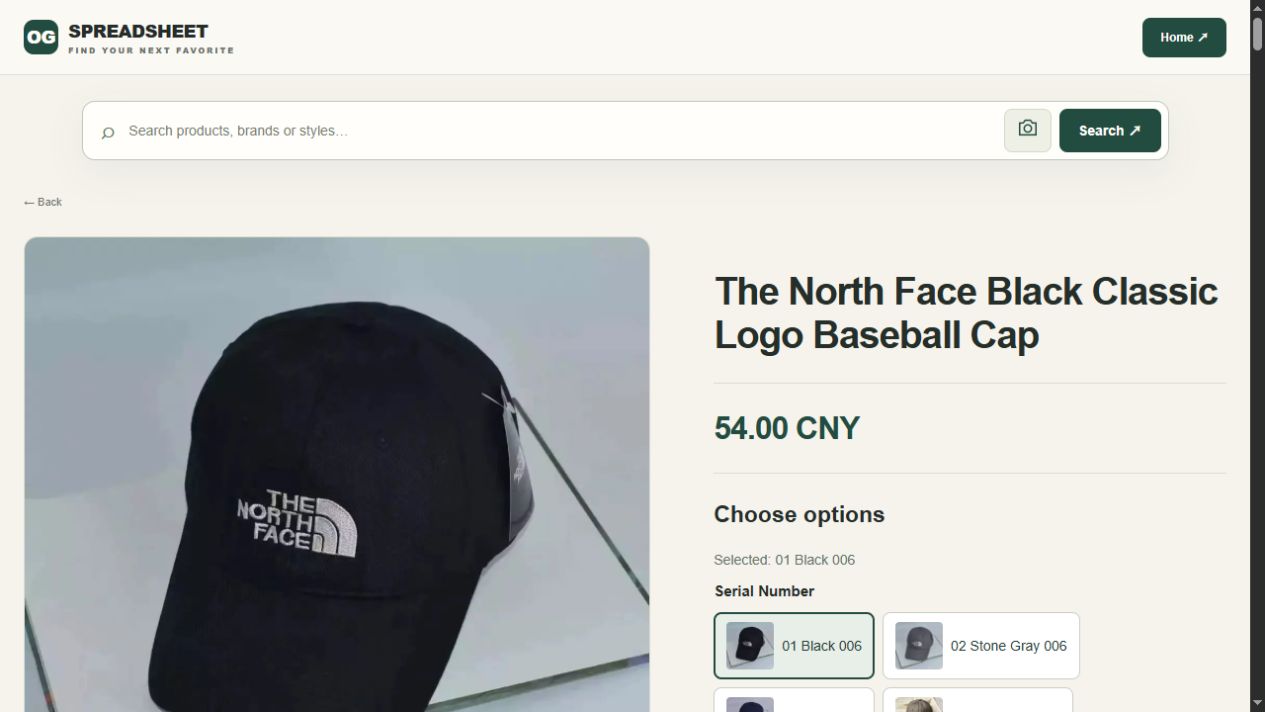 01 Black 006: black cap with white front mark, 54.00 CNY.